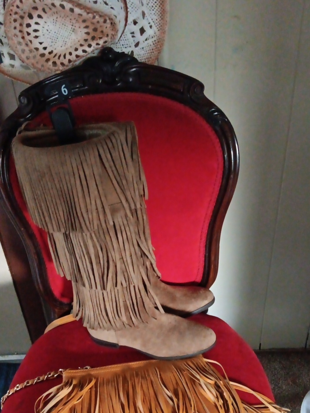 Fringe Boots - No Boundaries Tan Fringe Boots.